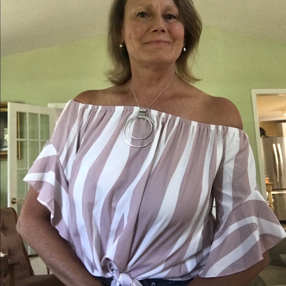 Not for SALE ❣️5 ⭐️RATED ❤️ Striped Off Shoulder - Picture 6 of 8